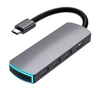 Eighosee Station d'accueil USB C 6 en 1 pour ordinateur portable 3 ports USB 3.0 + 4K + TF + SD + ports de type C