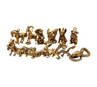 Eighosee Statue de Dragon du Zodiaque Chinois, Figurine en Bronze, Cuivre Antique, Animal Miniature, Collection D'Ornements pour