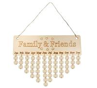 Eighosee Tableau de rappel d'anniversaire en bois de bouleau et calendrier à faire soi-même