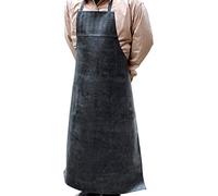 Eighosee Tablier de boucher en caoutchouc vinyle imperméable et résistant - Réglable - Pour homme, Noir , taille unique