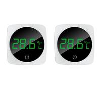 Eighosee Thermomètre D'Aquarium 2 Pièces, Capteur de Température Précis Jusqu'à ± 0,9 °C Blanc ABS 5S Refresh Touch Screen HD Digital
