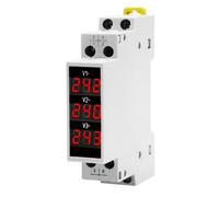 Eighosee - Voltmètre Triphasé à LED Mini Affichage Numérique Compteur de Tension Modulaire 80-500VAC Rail Din V1 V2 V3