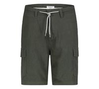 Eight 2 Nine Confortable Short Cargo en Lin avec Cordon de Serrage et Poches latérales, Couleurs:Vert, Taille:34W