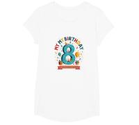 Eight is My New Favorite Number Cadeau d'anniversaire T-Shirt, Fille, Blanc, S