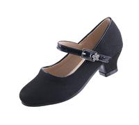 EIGHT KM Chaussure à Talon Fille de Princesse Ballerine Mariage pour Enfant Fille EKM7015 Scintillait Briller Minerva Noir 36