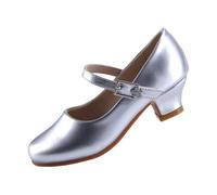 EIGHT KM Filles Chaussures À Talons Hauts Mary Jane Princesse Pompe De Fête De Mariage Chaussures EKM7015 en Cuir Verni Argent Taille EU 34