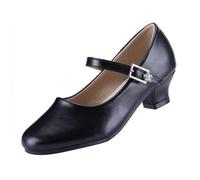 EIGHT KM Filles Talons Bas Mary Jane Robe Formelle Pompes Chaussures EKM7015 Athena Microfiber Leather Noir Taille 27