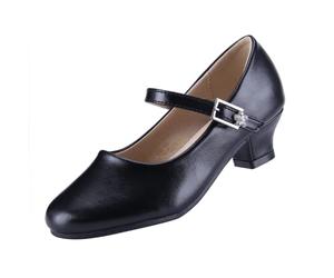 EIGHT KM Filles Talons Bas Mary Jane Robe Formelle Pompes Chaussures EKM7015 Athena Microfiber Leather Noir Taille 26