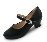 EIGHT KM Filles Talons Bas Mary Jane Robe Formelle Pompes Chaussures EKM7015 Athena Noir Taille 29