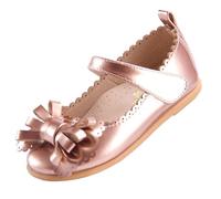 EIGHT KM Toddler Girls Dress Shoes Mary Jane Princess Wedding Ballerines Chaussures EKM7063 Patent Leather Ruban Or EU Taille 24
