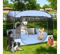 EighteenTek Grande niche portable pop-up pour chien, 1,5 x 1,2 m de haut, sans assemblage, lit pour chien et chat, tente de jeu, abri pour animaux domestiques, lit pour chien avec auvent pour