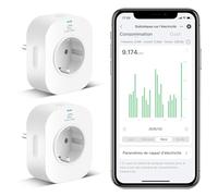 EIGHTREE Prise connectée WiFi avec mesure de consommation, 2,4 GHz Requis | Compatible avec Alexa, Google Home, SmartThings, Programmation de minuteries, protection contre les surcharges, 16A