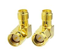 Eightwood Adaptateur SMA Mâle vers Femelle Angle Droit 90° Elbow Connector (2 Pièces) pour FPV Goggle,Câble Coaxial RF, Backup Camera, Two-Way Radio Antenna, Amateur Radio Transceiver, 4G LTE