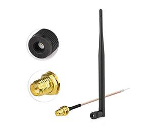 Eightwood Antenne 868MHz RP-SMA Mâle avec Câble Pigtail 15cm | Antenne domotique inclinable, pour IoT module NFC RFID, Homematic CCU3 CCU2, puce CC1101, passerelle sans fil, câble RG178