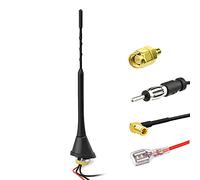 Eightwood Antenne Dab Antenne Voiture Splitter Amplificateur SMB Connecteur DIN Toit Universel Dab 5M 16,4ft câble rallonge pour FM Radio Blaupunkt Pioneer Alpine JVC