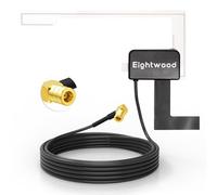Eightwood Antenne Dab+ Voiture Pare-Brise 3 m avec Connecteur SMB | Antenne autoradio DAB avec câble RG174 flexible 3 m, compatible Pioneer, JVC et autres autoradios DAB+
