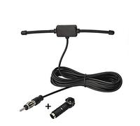 Eightwood Antenne FM Antenne Radio Voiture Adaptateur DIN Antenne Voiture Autoradio Pare Brise Pâte Câble 300cm Adaptateur DIN 41585 Femelle à ISO pour FM Radio Voitures Camions Dab Autoradio