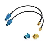Eightwood Antenne Voiture Câble Fakra à SMA Adaptateur Autoradio TV Dab GPS Fakra Z à SMA Plug Pigtail Fakra Câble RG174 8 Pouces 20 cm 2 pièces pour Seat Skoda Golf