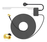 Eightwood Antenne Voiture Dab FM AM avec Pare-Brise câble 3m SMB Mâle | antenne adhésive autoradio ampli de signal intégré, compatible marques Pioneer Sony Alpine et bien d’autres