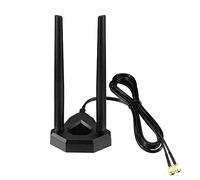 Eightwood Antenne WiFi 2.4 GHz/5 GHz RP-SMA avec Base magnétique câble 2 m | Antenne WiFi Double Bande pour PC de Bureau, Carte PCI, PCIe, WiFi, Bluetooth, routeur réseau sans Fil