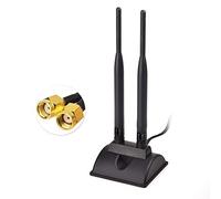 Eightwood Antenne WiFi 2.4G / 5.8G Double Antenne Magnétique Adaptateur RP-SMA Câble 2m pour Camera WiFi Cartes PCI WLAN Routeur Wirelesse Routeur Bluetooth