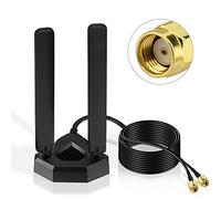 Eightwood Antenne WiFi 6E Tri-Bande (2.4/5/6GHz) avec Base Magnétique, 2M RG174 Câble(RP-SMA), pour PC/Routeur/Carte PCI, Amplificateur Signal Gaming/Streaming 4K, Compatible Wi-FI 6/6E