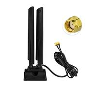 Eightwood Antenne WiFi 6E Tri-Bande pour Améliorer Le Signal Gain de 5 dBi, Câble RG174 de 2 mètres, Connecteur RP-SMA, Base Magnétique, Compatible avec Antenne WiFi 6E PC