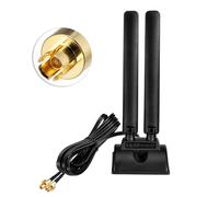 Eightwood Antenne WiFi 7 2,4 GHz 5 GHz 6 GHz WLAN 6E Adaptateur RP-SMA Adaptateur Tri-bande Antenne Base magnétique avec câble d'extension de 2 m pour PC, carte mère Bluetooth, cartes WiFi, cartes PCI