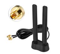 Eightwood Antenne WiFi 7 2,4 GHz 5 GHz 6 GHz WLAN 6E Antenne tri-bande RP-SMA Adaptateur Antenne Base magnétique avec câble d'extension de 2 m pour PC, carte mère Bluetooth, cartes Wi-Fi, carte PCI