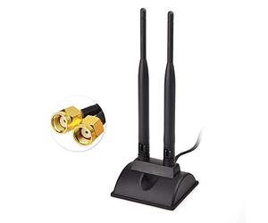 Eightwood Antenne WiFi Double Bande 2.4/5.8G Base Aimantée RP-SMA câble 2m