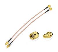 Eightwood Câble Extension Antenne WiFi RP-SMA mâle vers femelle Pigtail Câble 8 pouces RG316 20cm 2pcs pour Wifi Routeur Expéditeur WiFi TP-Link Dlink Netgear Belkin