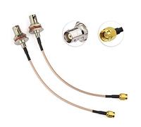 Eightwood Câble Pigtail SMA Mâle vers BNC Femelle RG316 15cm Cloison Kit x2 | Câble d'antenne 4G SMA, joint torique étanche, longue durée, pour radio CB, routeur sans fil, radioamateur RF