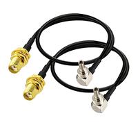 Eightwood Cable SMA 2 Pièces Antenne 4G Câble SMA 4G LTE CRC9 Angle Droit Mâle vers Femelle RG174 6 pouces pour Routeur Antenne UMTS Haut Débit Mobile