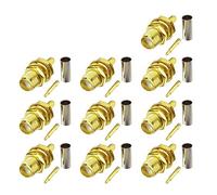 Eightwood Connecteur RP SMA Prise RP-SMA (broche mâle) Connecteur à sertir pour RG174 RG316 LMR100 Antenne sans fil Wifi Caméra WLAN PC/LAN 10pcs adaptateur antenne autoradio
