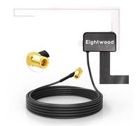 Eightwood Dab Antenne Voiture, Dab Antenne Numérique avec Montage Verre, Câble d'Extension 3M RG174 et Connecteur SMB, Compatible avec Autoradios Pioneer, Alpine, Blaupunkt et Véhicules Jaguar