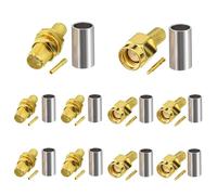 Eightwood Lot de 10 connecteurs SMA SMA femelle à sertir SMA - Câble SMA - Pour RG58, LMR195, RG142, RG400, RG303, RG141 - Câble coaxial à faible perte