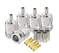 Eightwood N Jack N connecteur Femelle Droit N connecteur à sertir 5 pièces pour câble d'antenne WLAN LMR195 RG58 RG400 RG142 4G DTV Industriel 4G routeur WiFi routeur