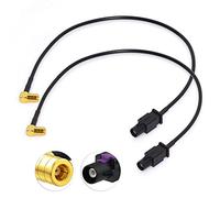 Eightwood SMB Fakra Cable Dab Antenne GPS Cable SMB Angle Droit à Fakra A 50Ω, Laiton Nickelé Câble RG174 30cm Dab Câble 2 pcs pour Ham Radio Multi-Way Compatible Autoradio