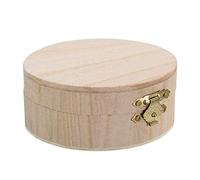 Eighty Boîte à bijoux ronde en bois - 9,8 x 9,8 x 4,3 cm