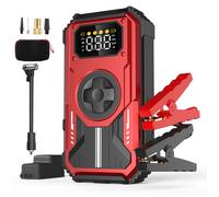 Eigotrav PD-270 Démarreur de voiture 6000A avec compresseur d'air 150PSI Batterie Externe 12000mAh Jump Starter 12V Rouge