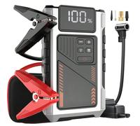 Eigotrav PD-JA2(U2) Banque d'alimentation de démarrage avec compresseur d'air 150 psi, courant de pointe 6 000 A, boîte de démarrage au lithium 12 000 mAh, démarreur portable 5 en 1, démarreur de batt