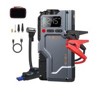 Eigotrav W150 Booster Batterie Voiture avec Gonfleur Pneu 6000A Pompe à air portable 150PSI Batterie Externe 12000mAh Jump Starter