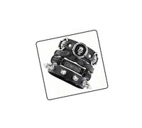 Eigso 4 Pcs Punk Studded Cuff Bracelet Set for Women Men Gothic Skull Grunge Wristbands for Man Woman