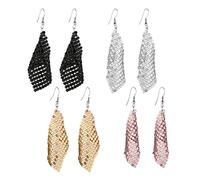 Eigso 4Pcs Boucles d'oreilles à Paillettes en Métal Gland Pendantes Tendance Bijoux Pour Femme Fille