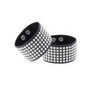 Eigso Bracelets à clous rétro rock des années 80 pour femmes Bracelet à clous en cuir old school pour femmes et hommes