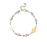 Eigso Catholique Rosaire Bracelet pour Femme Crucifix Croix Bracelets Religieux Vierge Marie Médaille Bracelet pour Femme