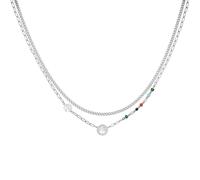 Eigso Double Layers Acier inoxydable Colliers pour Femmes Hommes Vie de l'Arbre Pendentif Chaîne pour Femme