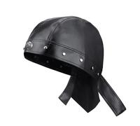 Eigso Punk Biker Skull Cap for Men Women Leather Bandana for Motorcycle Pirate Hat for Man Woman