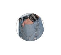 Eigso punk cuir gothique oeillets ceinture pour femme hommes pièces de monnaie chaînes pour jeans amour coeur oeillets taille biker goth ceinture pour femme homme