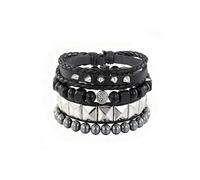 Eigso Punk Studded Cuff Bracelets pour femmes hommes Life of Tree Pendant Wristbands Rock Concert Accessory